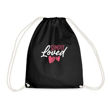 Simply Beloved Hearts - Drawstring Bag - black - Front