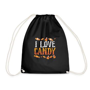 I love Halloween candy - Drawstring Bag - black - Front