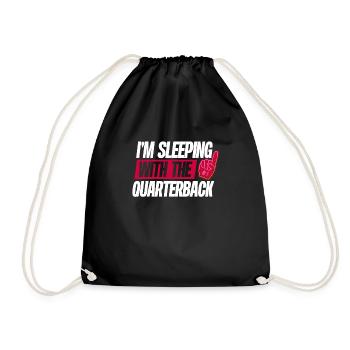 I Sleep With The Quaterback - Drawstring Bag - black - Front