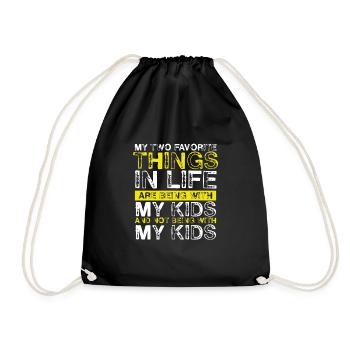 My two favorite things in life - Drawstring Bag - black - Front