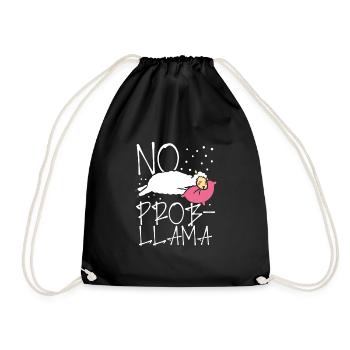 No problem Sweet Llama - Drawstring Bag - black - Front