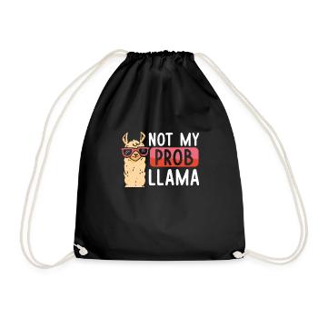 Not My Problem Lama - Drawstring Bag - black - Front