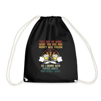 J’ai bu de la bière et des fléchettes rétro - Sac de sport léger - noir - Devant