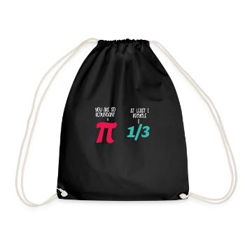 Mathe Spaß Pi - Turnbeutel - Schwarz - Vorne