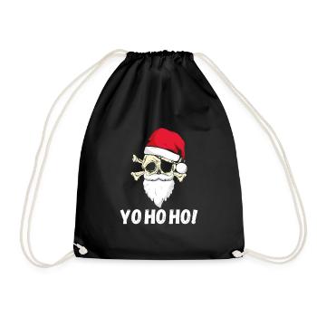 Crâne de pirate Noël - Sac de sport léger - noir - Devant