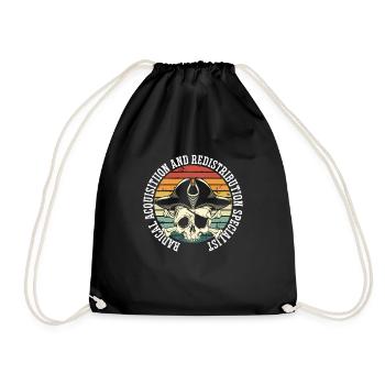 Couleur rétro vintage du crâne de pirate - Sac de sport léger - noir - Devant