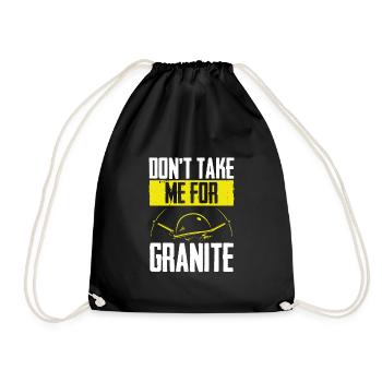 Don't think of me as granite - Drawstring Bag - black - Front