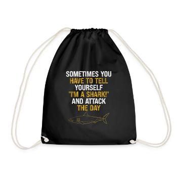 Shark Attack of the Day - Drawstring Bag - black - Front