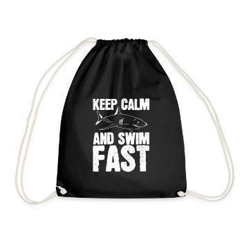 Restez calme et nagez - Sac de sport léger - noir - Devant