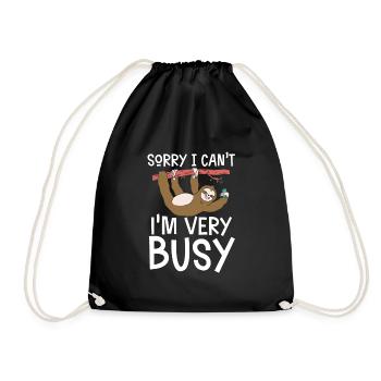 Sloth is very busy - Drawstring Bag - black - Front