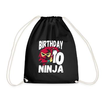 Cool Ninja pour votre 10e anniversaire - Sac de sport léger - noir - Devant