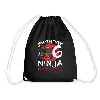 Ninja mignon pour le 6ème anniversaire - Sac de sport léger - noir - Devant