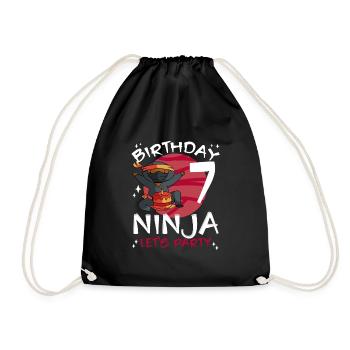 Ninja mignon pour le 7ème anniversaire - Sac de sport léger - noir - Devant