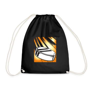 Rondelle de hockey jaune - Sac de sport léger - noir - Devant