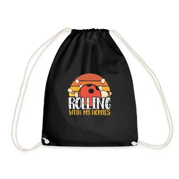 Rolling with my friends - Drawstring Bag - black - Front