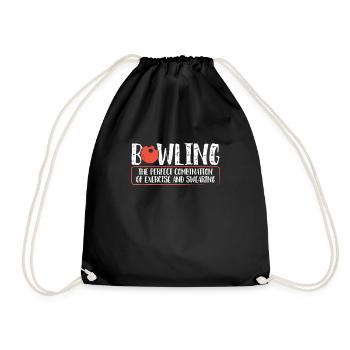 Bowling exercise and swearing - Drawstring Bag - black - Front