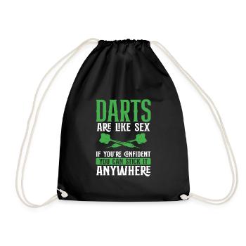 Darts sind wie Sex - Turnbeutel - Schwarz - Vorne
