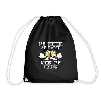 Je suis meilleur aux fléchettes avec de la bière - Sac de sport léger - noir - Devant