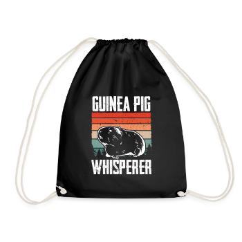 Guinea Pig Whisperer Retro - Drawstring Bag - black - Front