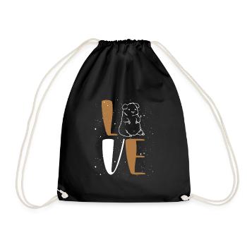 I love guinea pigs - Drawstring Bag - black - Front