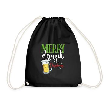 Joyeux ivrognes à Noël - Sac de sport léger - noir - Devant