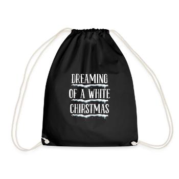 Christmas will be white this year - Drawstring Bag - black - Front