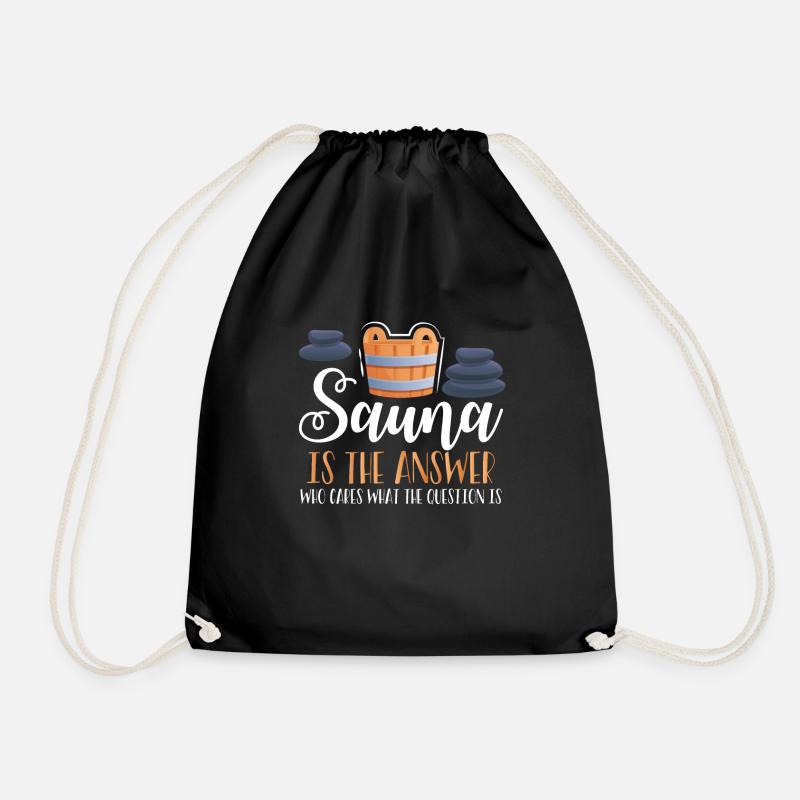Sauna Ist Die Antwort - Turnbeutel - Schwarz