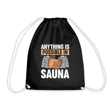 In Der Sauna Ist Alles Möglich - Turnbeutel - Schwarz - Vorne