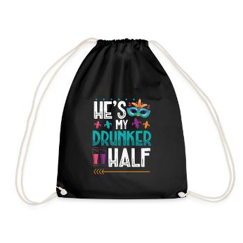 Hes My Drunken Half - Drawstring Bag - black - Front