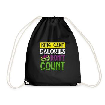 King cake calories don't count - Drawstring Bag - black - Front