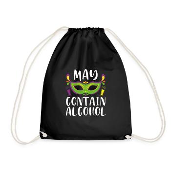 Kann Alkohol Enthalten - Turnbeutel - Schwarz - Vorne