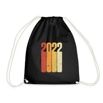 Year 2022 Retro Vintage - Drawstring Bag - black - Front