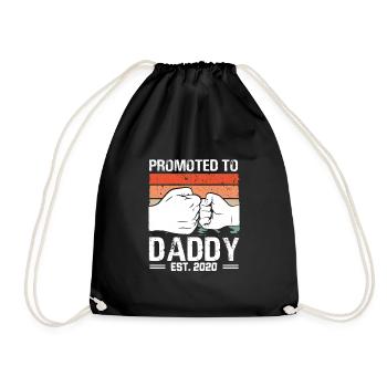 Promoted to Daddy 2020 Retro - Drawstring Bag - black - Front