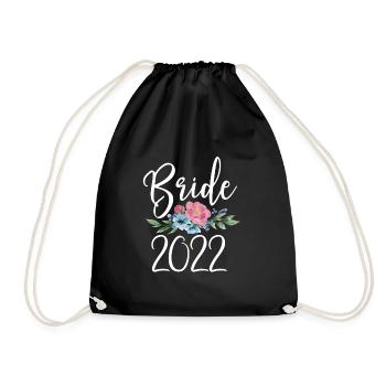 Bride 2022 - Drawstring Bag - black - Front