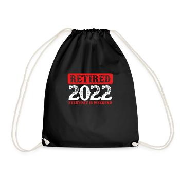 Ruhestand 2022 Jeden Tag Ist Wochenende - Turnbeutel - Schwarz - Vorne