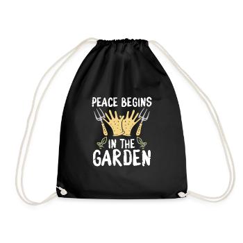 La paix commence dans le jardin - Sac de sport léger - noir - Devant