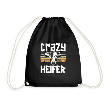 Vache génisse folle - Sac de sport léger - noir - Devant