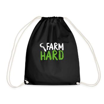 Hard work on the farm - Drawstring Bag - black - Front