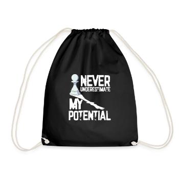 Never underestimate my potential - Drawstring Bag - black - Front