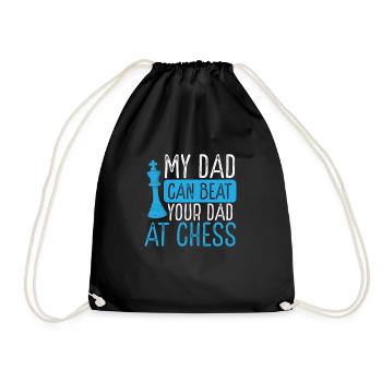 My Father Can Your Father Chess - Drawstring Bag - black - Front