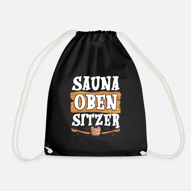 Sauna oben sitzer - Turnbeutel - Schwarz