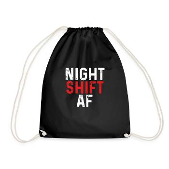 Night shift af - Drawstring Bag - black - Front