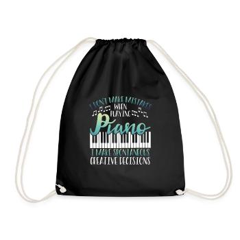 I make creative decisions - Drawstring Bag - black - Front