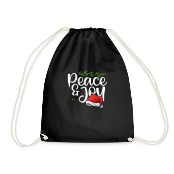 Peace and joy at Christmas - Drawstring Bag - black - Front