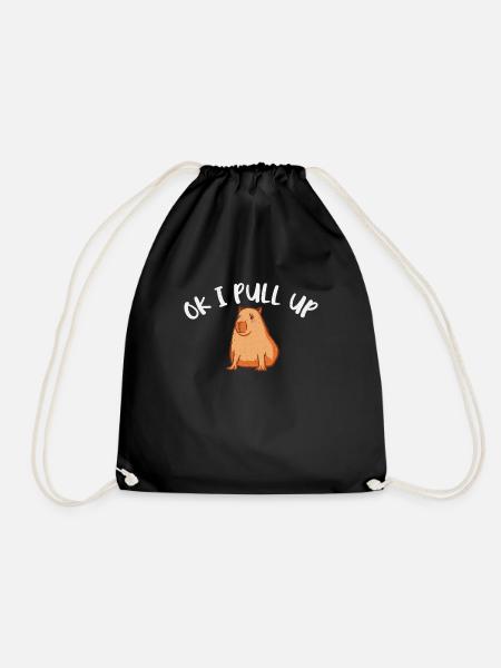 Ok, Ich Schaue Cooles Capybara-sprichwort Nach - - Turnbeutel - Schwarz