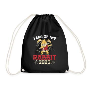 Lapin mignon en 2023 - Sac de sport léger - noir - Devant