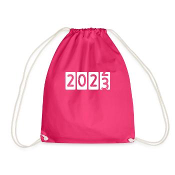 Year 2022 to 2023 - Drawstring Bag - fuchsia - Front
