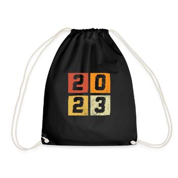 Année 2023 Rétro coloré - Sac de sport léger - noir - Devant