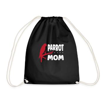 Parrot mom - Drawstring Bag - black - Front