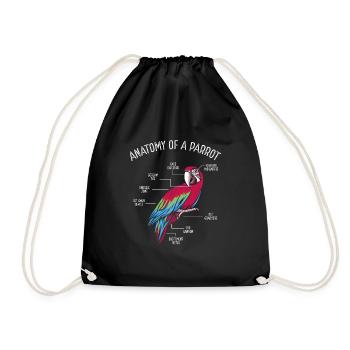 Anatomy of a parrot - Drawstring Bag - black - Front